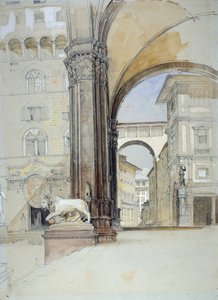 Florence: Het Palazzo Vecchio en de Uffizi, ca. 1820s