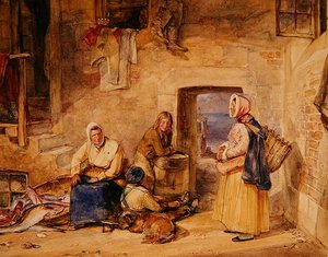 Newhaven visvrouwen, Edinburgh, c.1831-32 door John Frederick Lewis