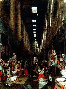 De Bezestein Bazaar van El Khan Khallil, Caïro door John Frederick Lewis