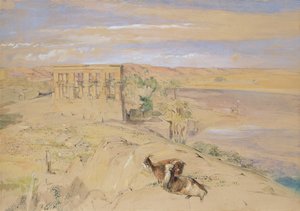 De Hypaethrale Tempel in Philae, 1850 door John Frederick Lewis