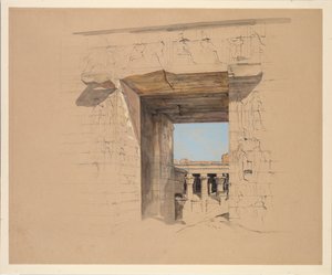 De tempel van Edfu: De deur van de pyloon, 1850