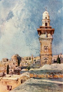 Een Minaret in de Noordwestelijke Hoek van het Tempelgebied, 1902 door John Fulleylove