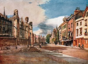 Broad Street, kijkend naar het westen (kleurenlitho) door John Fulleylove