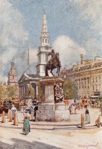 Charing Cross, met standbeeld van Karel I en St. Martin-in-the-Fields door John Fulleylove