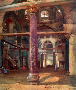 Interieur van de Moskee van El Aksa vanuit het Zuidoosten, 1902