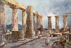 Interieur van de Tempel van Apollo in Bassae in Arcadië door John Fulleylove