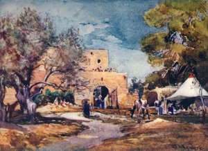 Middeleeuws gebouw buiten de noordmuur van Jeruzalem, 1902 door John Fulleylove