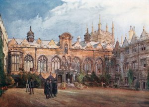 Oriel College (kleurenlitho)