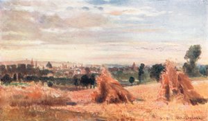 Oxford vanaf Headington Hill (kleurenlitho) door John Fulleylove