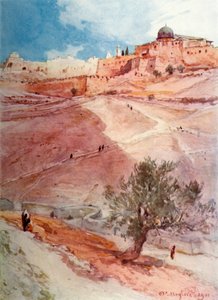 Zuidelijke Muur Van Jeruzalem Vanaf Het Noordelijke Einde Van Het Dorp Siloam, 1902 door John Fulleylove