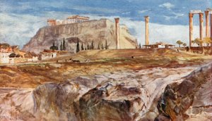 De Akropolis met Kallirrhoe op de Voorgrond door John Fulleylove