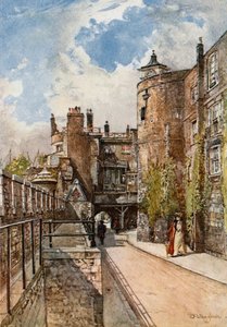 De Byward en Bell Towers, met het Koningshuis aan de rechterkant door John Fulleylove