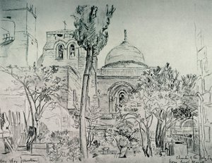 De Kerk van het Heilig Graf vanuit de tuin van het Griekse Klooster, 1902 door John Fulleylove