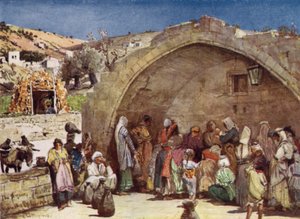 De fontein van de Maagd in Nazareth door John Fulleylove