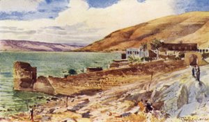 Het Meer van Galilea, kijkend naar het zuiden vanaf Tiberias door John Fulleylove