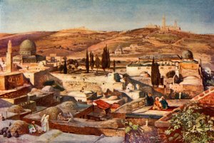 Het Tempelgebied en de Olijfberg vanaf de Berg Zion, 1902