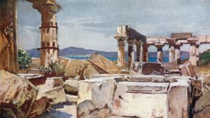 De tempel van Athena op het eiland Aegina door John Fulleylove
