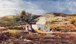 Het Graf van Rachel, op de weg van Jeruzalem naar Hebron