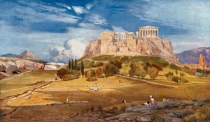 Het westelijke uiteinde van de Akropolis gezien vanaf de Pnyx door John Fulleylove