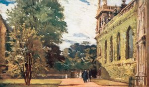 Trinity College (kleurenlitho) door John Fulleylove