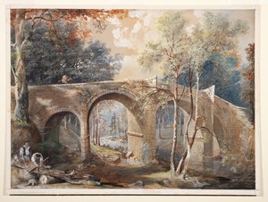 Houthakkers bij Fingle Bridge, Dartmoor door John Gendall