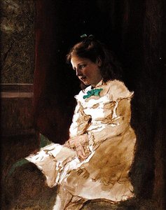 Een jong meisje bij het raam door John George Brown