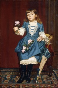 Daisy McComb met een roze roos, 1888 door John George Brown