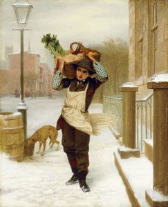 Bezorgjongen, 1863 door John George Brown