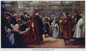 Kardinaal Wolsey gaat naar Westminster Hall door John Gilbert