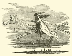 Don Quichot op het betoverde paard door John Gilbert