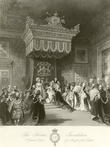 Investituur van een ridder van de Kousenband door John Gilbert