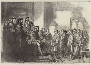 Koning Alfred de Grote leert de Angelsaksische Jeugd door John Gilbert