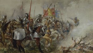 Koning Hendrik V bij de Slag van Agincourt, 1415