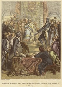 Simon de Montfort en de baronnen eisen hervormingen van Hendrik III, AD 1258 door John Gilbert