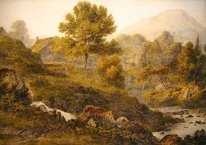 Een bergboerderij door John Glover