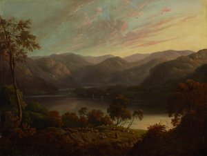Landschapsgezicht in Cumberland door John Glover