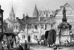 Paleis van de Hertog van Bedford, Rouen, Frankrijk, 19e eeuw door John Godfrey