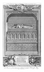 Het monument van koning Richard II en zijn koningin Ann, in Westminster Abbey, midden 18e eeuw door John Goldar