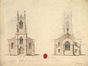 Ontwerp voor de voorgestelde kerk in Middlesborough, 1837