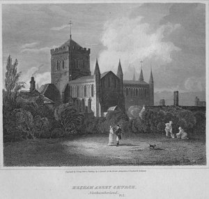 Hexham Abbey, kerk, Northumberland, 1814