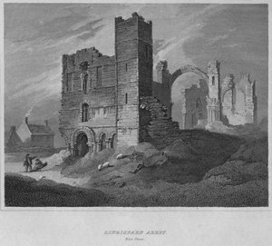 Lindisfarne Abdij. Westgevel
