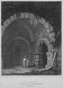 Deel van het interieur van het kasteel in Newcastle, Northumberland, 1814