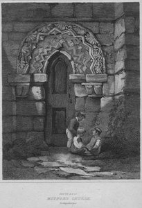 Zuiddeur - Mitford Kerk, Northumberland, 1814 door John Greig