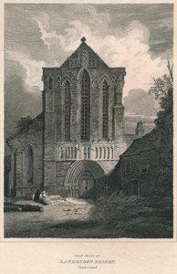 Westfront van Lanercost Priory, Cumberland, 1814 door John Greig