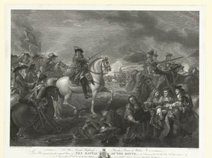 Koning Willem III tijdens de slag aan de Boyne, 1690 door John Hall