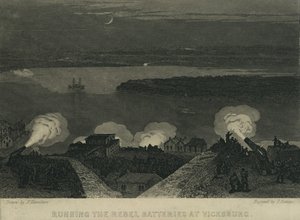 De rebellenbatterijen passeren bij Vicksburg, ca. 1863 door John Hamilton