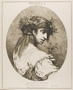 Ophelia, uit Twaalf karakters van Shakespeare door John Hamilton Mortimer