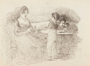 Jongen die wol vasthoudt, 1843 door John Harden