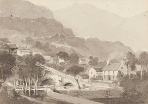 Brathay brug & Oud Brathay, Lake District, Cumbria, 1820 door John Harden