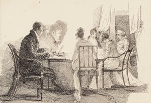 Interieur met zittende figuren, 1804-05